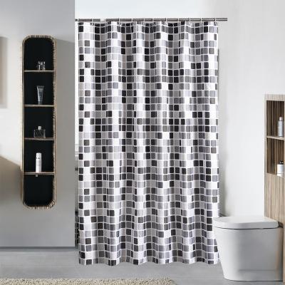 China Durable Thick Waterproof Mosaic Pattern Polyester Home Shower Curtain Shower Curtain for sale