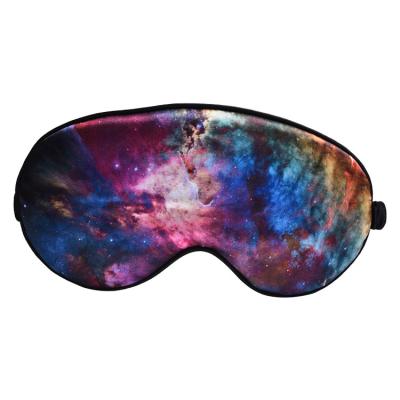 China Luxuary Stary Night Custom Logo Hotel Travel Wedding Gift Custom Soft Silk like Satin Eye Sleep Mask for sale