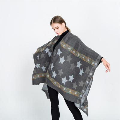 China Autumn And Winter New Style All-match Big Starred Cape Fashion Warm Shawl for sale