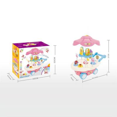 Китай B/O Universal Musical  Kids Ice Cream Trolley Toy With Candy And Cart продается