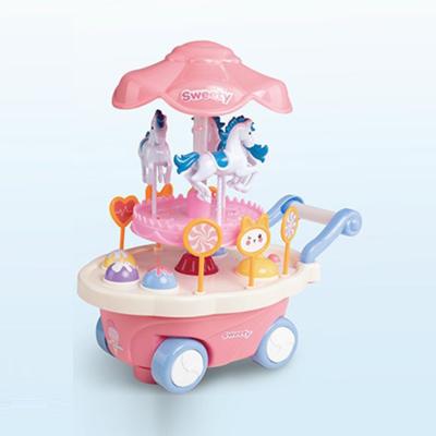 China Eco Friendly Electric Universal Plastic Ice Cream Truck  Toy With Carousel for sale