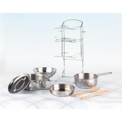 Китай 11.8*11.8*33CM Preschool Role Play Toys Stainless Steel Kitchen Cooking Play Set продается