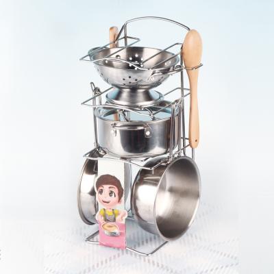 중국 Cooking Preschool Role Play Toys Stainless Steel Kitchen With Shelf For Kids 판매용