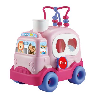 China Smart Safe Baby Toys Game Matching Geometric Shape Blocks Musical Bus Toy for sale