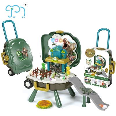 중국 Educational Artificial Animal Toys Simulation Dinosaur World With Backpack Suitcase 판매용