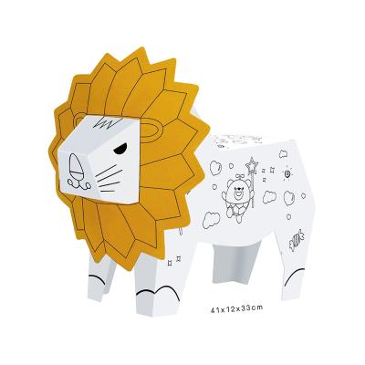 Китай Educational Musical Graffiti Jigsaw Puzzle Colored Lion DIY Corrugated Paper Painting Toys продается