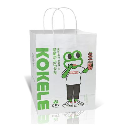 China New Biodegradable Kraft Paper Shopping Bags With Handle Custom Print Logo Packaging Food Paper Bag for sale