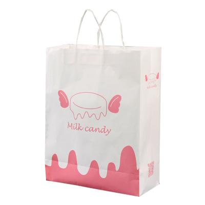 China Biodegradable Personalized Cake Carry Paper Shipping Paper Bag Milk Candy For Grocery Bag Paper Carrier Food for sale