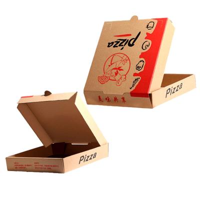 China Food Grade Biodegradable Corrugated Box Size Caja Para Pizza Design Cardboard Cardboard Custom Printed Pizza Box for sale