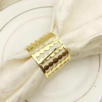 China Viable in the line store point ring gold napkin buckle napkin ring napkin ring napkin ring holder continental wedding decorati hollow for sale