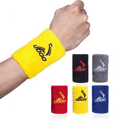 China Sports Universal Factory Wholesale Embroidery Sweatband Wrist Cotton Yellow Sweatbands No Logo Min Manufacturer Customized for sale