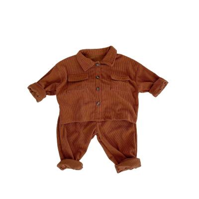 China Popular Antibacterial Corduroy Tops With Pants Baby Clothes Set For Toddler Boys Autumn Outfits For Newborn Baby for sale