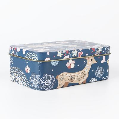 China Custom Recycled Rectangle Boxes Metal Materials Tin Gift Packaging Tin Box For Gift With Removable Lid for sale