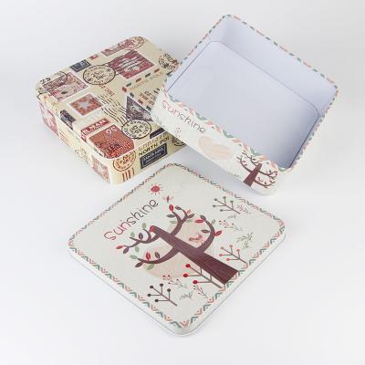 China Recycled Materials Square Metal Tin Boxes Packaging Gift Boxes With Removable Lid , Accepting Custom for sale