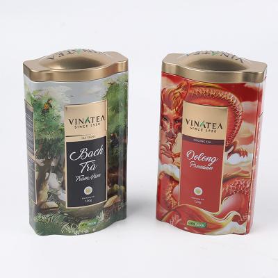 China Tea tin packaging special shape exist mold metal tin tea cart tin cans for sale