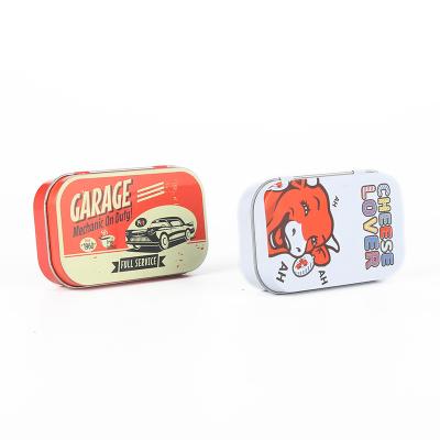 China Rectangular Tin Packaging Cartoon Iron Box Packaging Iron Box With Hinge Cover, Rounded Corners for sale