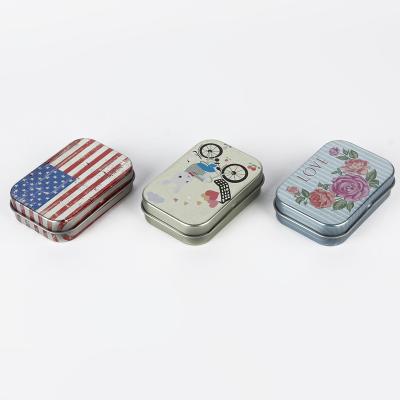 China Recycle Custom Printing Rectangle Tin Box Tin Packaging Box For Mint With Hinge Lid for sale