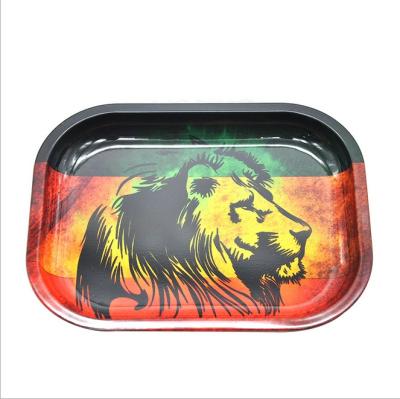 China 14x18 cm custom selling rectangle metal tin ashtray roll tray serving tray 180x140x15 mm for sale