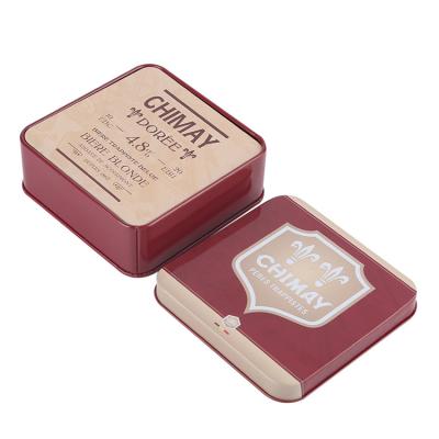 China Sustainable Custom 6pcs Square Tin Coasters With Square Tin Packaging Boxes for sale