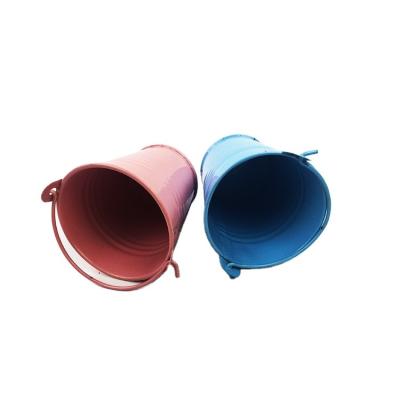 China Sustainable Small Size Single Color Metal Tin Buckets For Home Use for sale