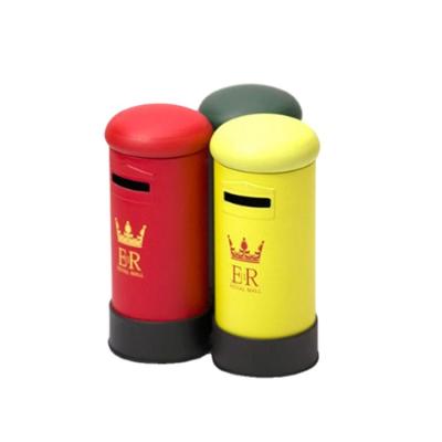 China Money Saving Tin Boxes Tin Mailbox Shape Piggy Bank Retro Metal Custom Metal for sale