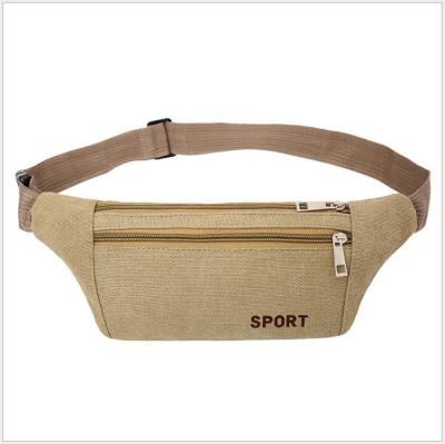 China Water Proof Fashion Canvas Solid Waist Belt Bag Multi-Function Canvas Waist Belt Wholesale Solid Bag OEM Business Pouch for sale