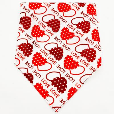 China Viable Wholesale Dog Bandana Reversible Valentine Triangle Bibs Scarf Accessories For Pets Valentine Dog Bandana Dogs Cats for sale