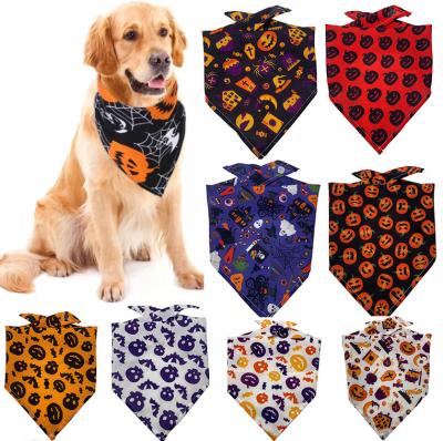 China Custom Dog Bandanas Pet Dog Bandanas Decoration Props Viable Adjustable Square Triangle Scarf Custom Halloween Bandana for sale