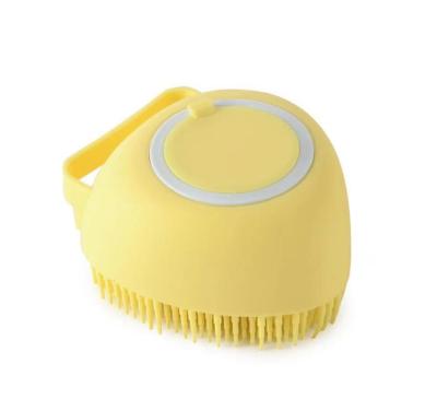 China Viable Shampoo Dispenser Silicone Rubber Soft Bristle For Dogs And Cats Pour Grooming Dog Bath Brush Pet Massage for sale