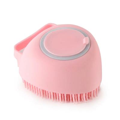 China Viable Shampoo Dispenser Silicone Rubber Soft Bristle For Dogs And Cats Pour Grooming Dog Bath Brush Pet Massage for sale