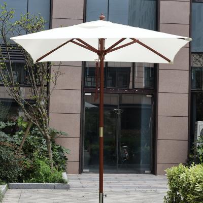 China Modern Patio Umbrella Wooden Pole Black Umbrella For Beach for sale