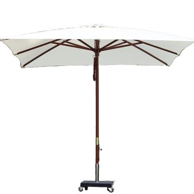 China Modern Wooden 3m Sunshade Canopy 3m Modern Wooden Beach Sun Umbrella Garden Patio Umbrella For Backyard for sale