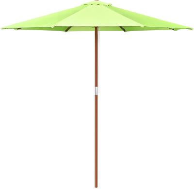 China Modern Wood Umbrella 8 Ribs 9ft Outdoor Table Umbrella Garden Garden Backyard Parasol for sale