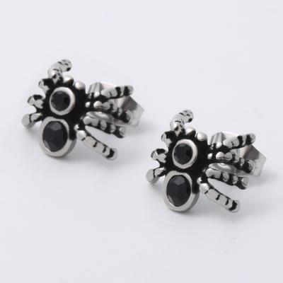 China Hiphop Stainless Steel Stud Earrings For Women Men Fashion Diamond Spider Earring Stud Earrings Hiphop for sale