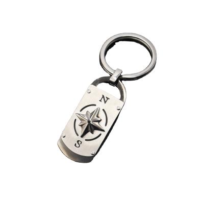 China Exquisite Key Ring Metal Key Chain 2-Tone Metal Stainless Steel Key Chain Sale Exquisite Business for sale