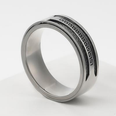 China Other 2021 ELIO Stainless Steel Fidget Band Rings For Women Men Cool Spinner Rings 6/8MM Wide Pormise Band Wedding Ring for sale