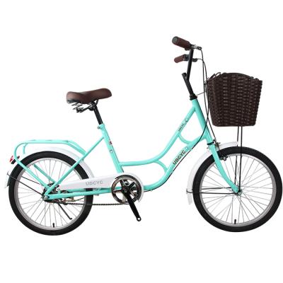 China 2020 new model and style lady steel bicycle, comfortable 20inch 22inch 24inch city steel bike with basket and carrier for sale