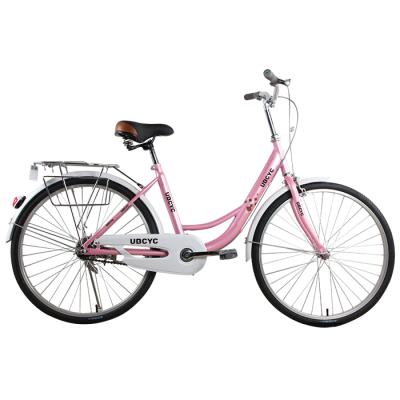 China Beautiful PRINCESS Style 24inch women steel bicycle and city bicycle with aluminum wheel good quality lady bicycle for wholesale for sale