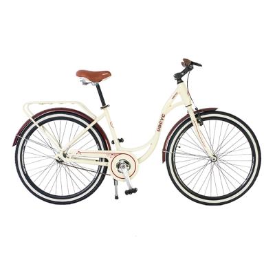 China Steel 24 frame 26 28inch curve sepeda city bike for women woman cruiser citybike 3 speed lady bicycle with basket for sale