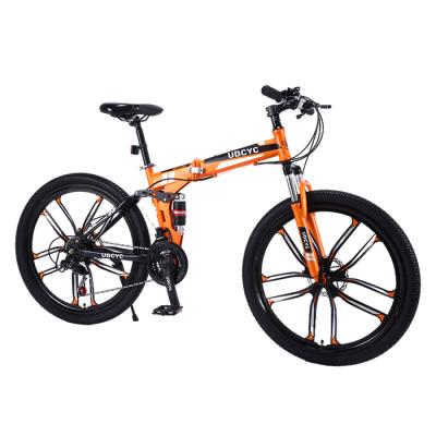 China Factory price mountainbike steel folding mountain bike /foldable full suspension moutain bike MTB 26 inch for sale