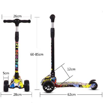 China Fast Folding Foldable Portable 3 Wheels Kids Scooter With Seat Kids Kick Scooter For Sale for sale