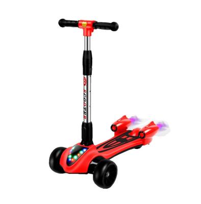 China 2022 Cheap Customized Plastic 3 Wheels Electric Folding Scooter Jet Bubble Kids Kick Toddler Foot Scooters For Baby Kid Christmas Gift for sale