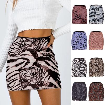 China Mesh Skirt High Waist Double Layer Fashion Anti-static Popular Printed Thin Fit Hip Summer Popular Mini Skirt for sale