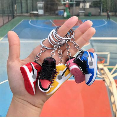 China Eco-Frendly 2021 Fashion AJ 1shoes Single Sneaker Novelty Gift Key Chain Promotion Set Key Chain With Belt Key Holder for sale