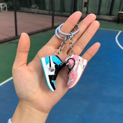 China Eco-Frendly Wholesale Customized Gift AJ1 Mini Sneaker Key Chain Sports Shoes 3D/2d Luxury Design Model Keychain for sale