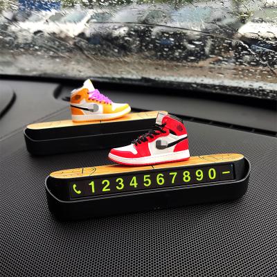 China Hot Selling 3D Model Sports 3D Basketball Shoes AJ Sneaker Plate Temporary Phone Number Stop Sign With Temporary Car Parking Card for sale