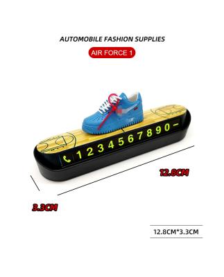 China Hot Selling 3D Cartoon Sports Shoes Model AF1 Force 1 Main Chain Automotive Interior Sneaker Car Temporary Parking Card for sale