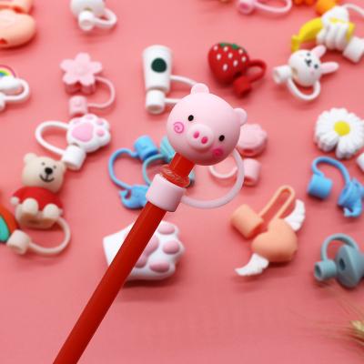 China 8pcs Cartoonfruit Disposable Plastic Spiral Drinking Straws Kids Use Birthday Party Bar Juice Wine Cup Club for sale