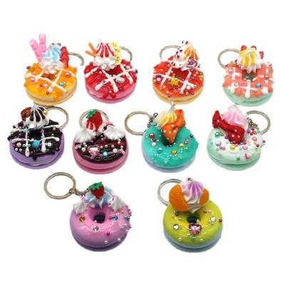 China Eco-Frendly Cartoon Anime Key Chain PVC Donut Funny Toy Keychains Bag Pendant Jewelry Trinket for sale