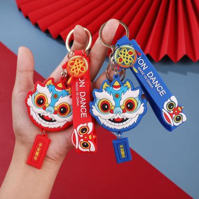 China New Eco-Frendly Design China Spring Festival Culture Mascot Nian Beast School Bag PVC Pendant Key Chain for sale